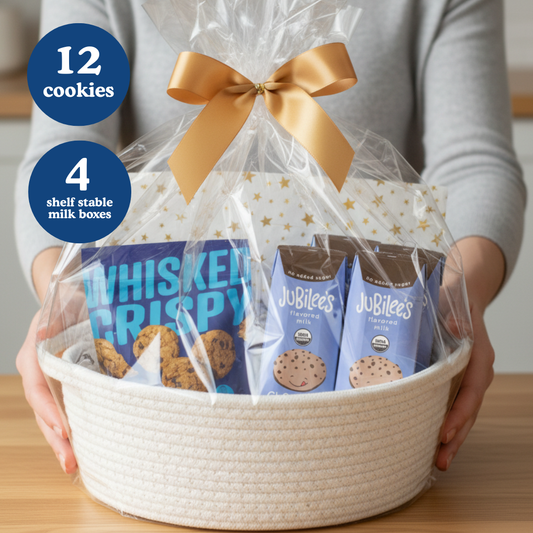 Milk and Cookies Holiday Gift Basket, Jubilee's Super Milk + Whisked Crispy Cookies