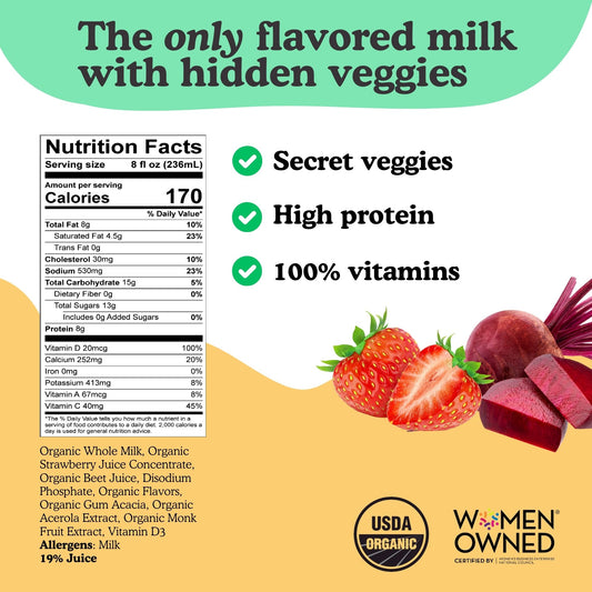 Strawberry Shortcake Organic Whole Milk Box (single 8 oz)