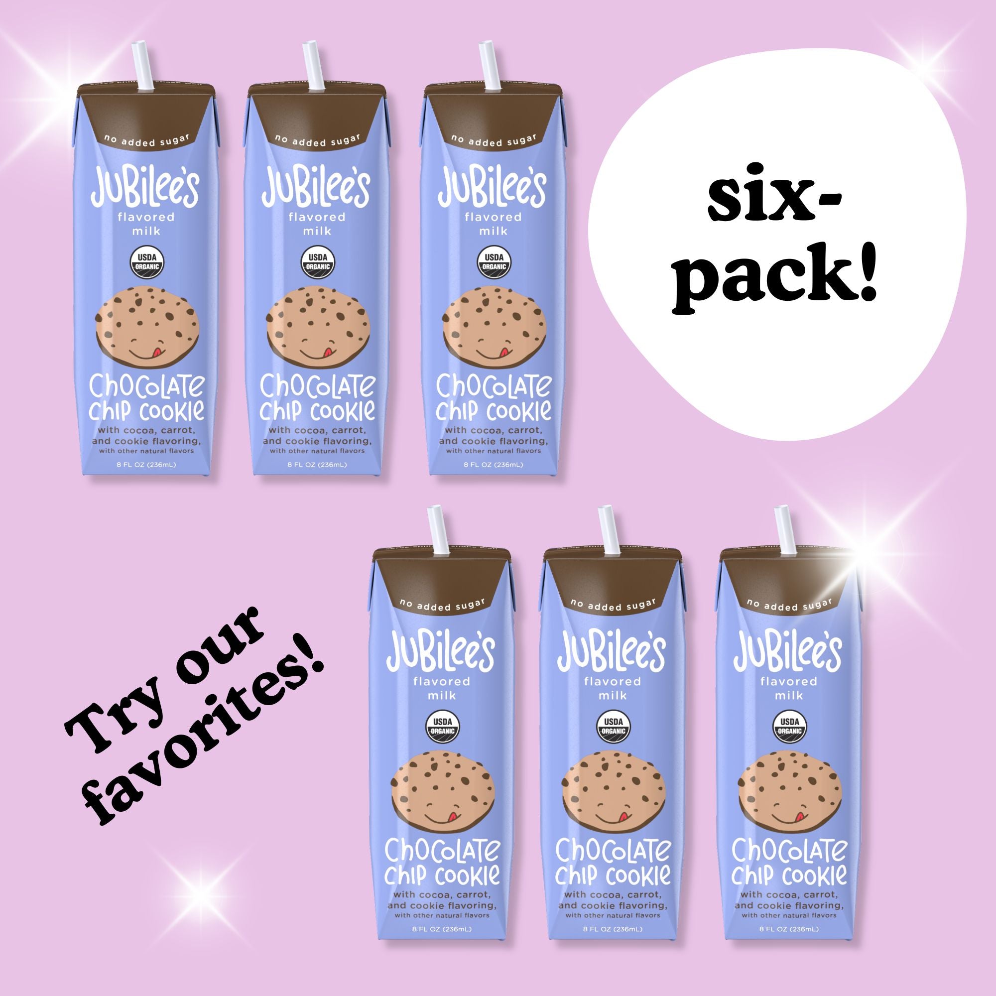 Chocolate Chip Cookie Organic Whole Milk Boxes, 6-pack – Jubilee's